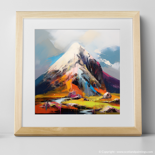 Art Print of Stob Coire Raineach (Buachaille Etive Beag) with a natural frame