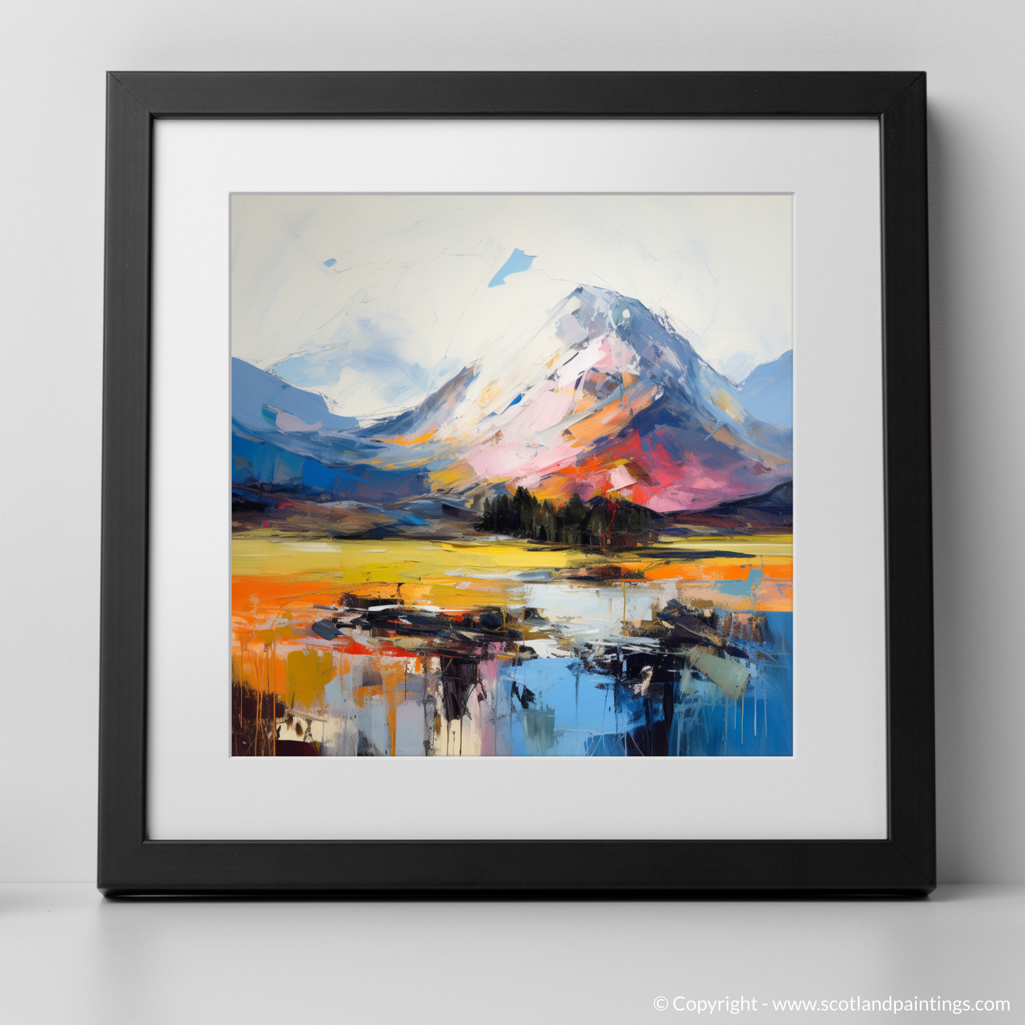 Art Print of Ben Nevis, Highlands with a black frame