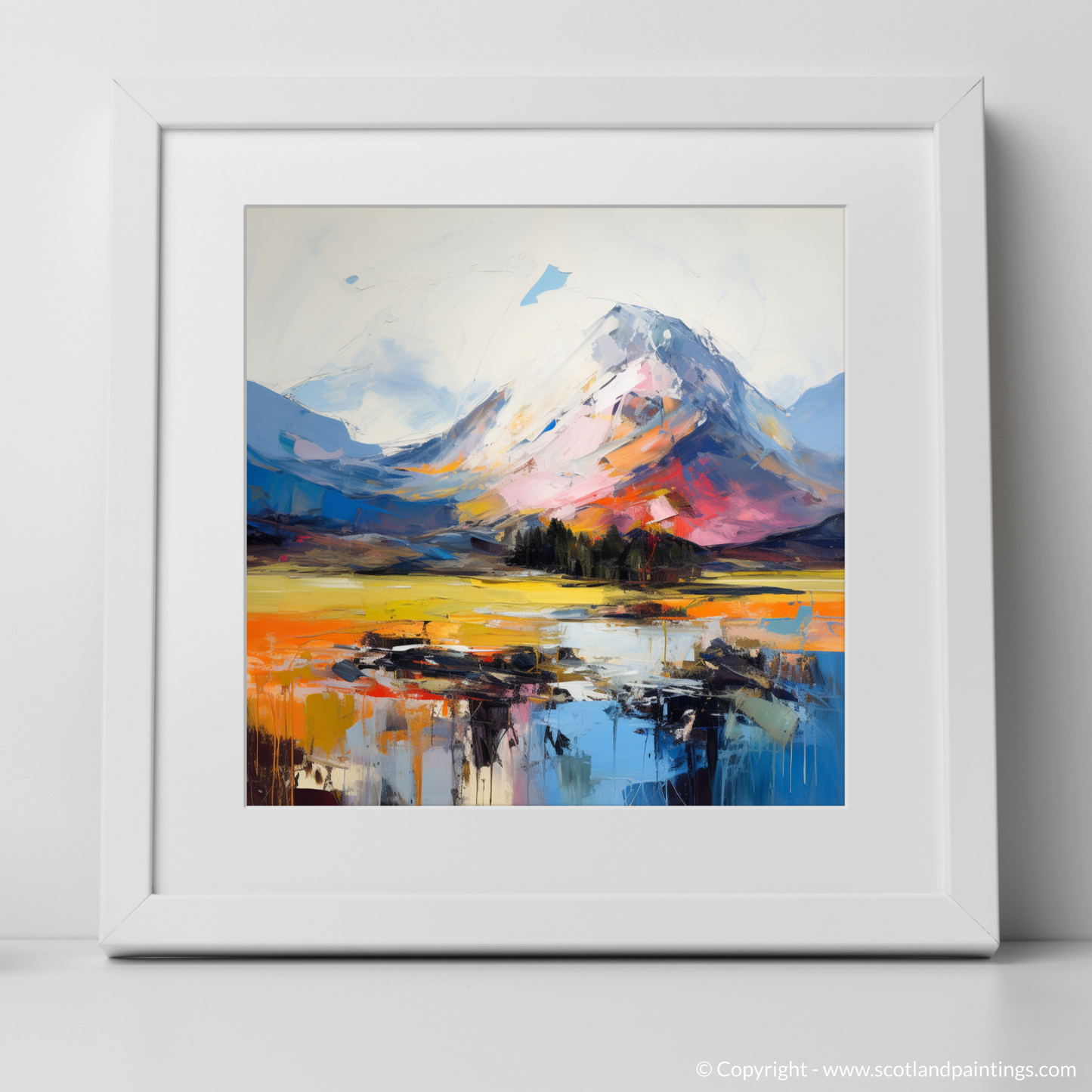 Art Print of Ben Nevis, Highlands with a white frame