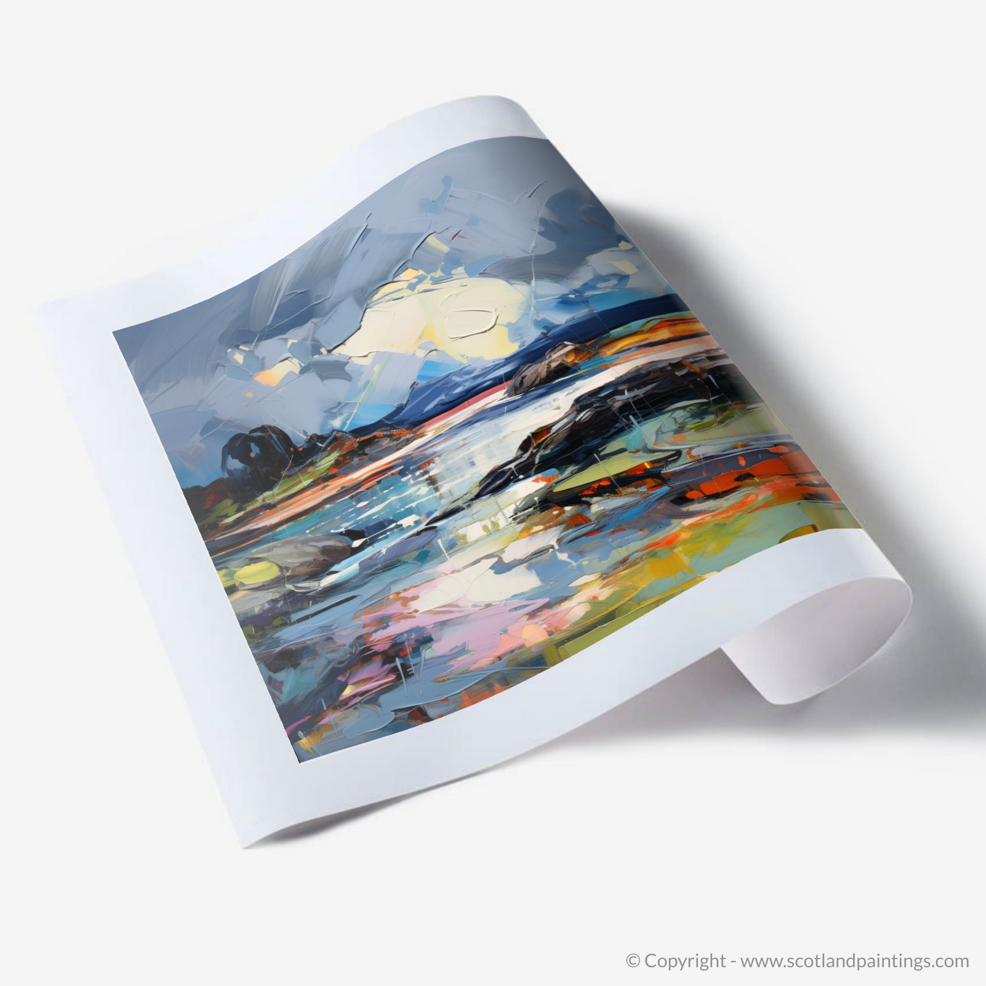 Art Print of Ardtun Bay with a stormy sky