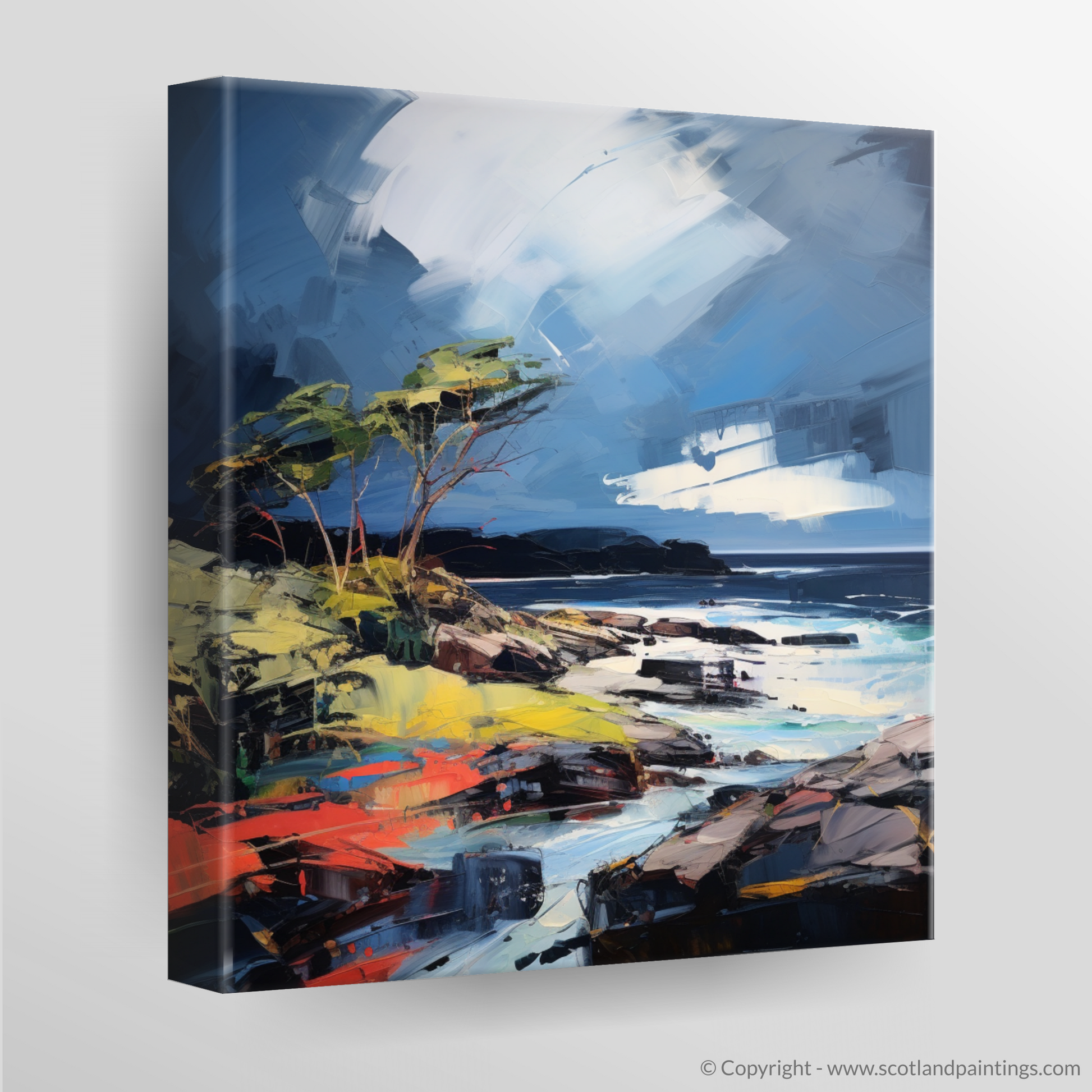 Canvas Print of Ardtun Bay with a stormy sky