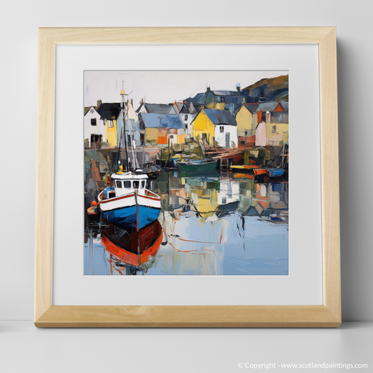 Art Print of St Abba's Harbour, Scottish Borders with a natural frame