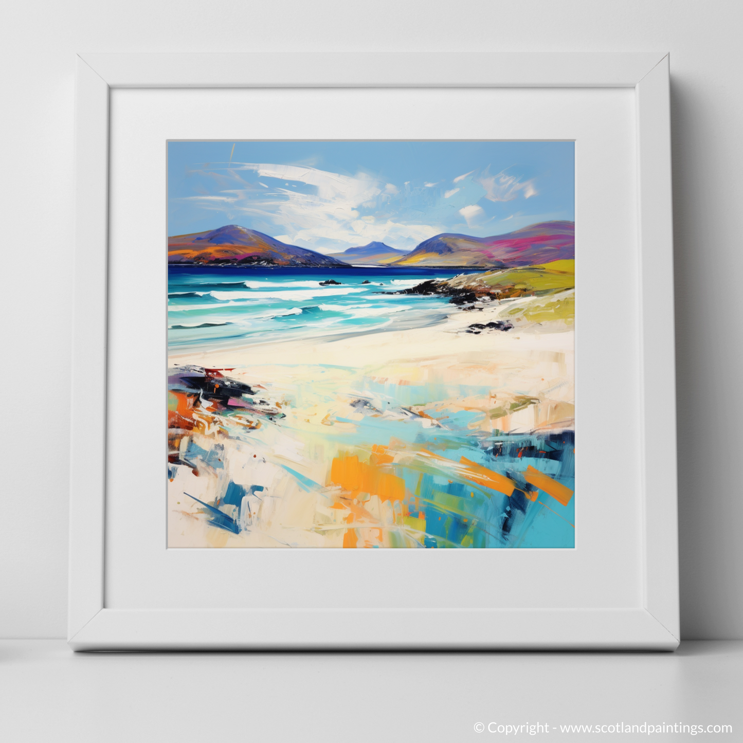 Art Print of Luskentyre Sands, Isle of Lewis with a white frame