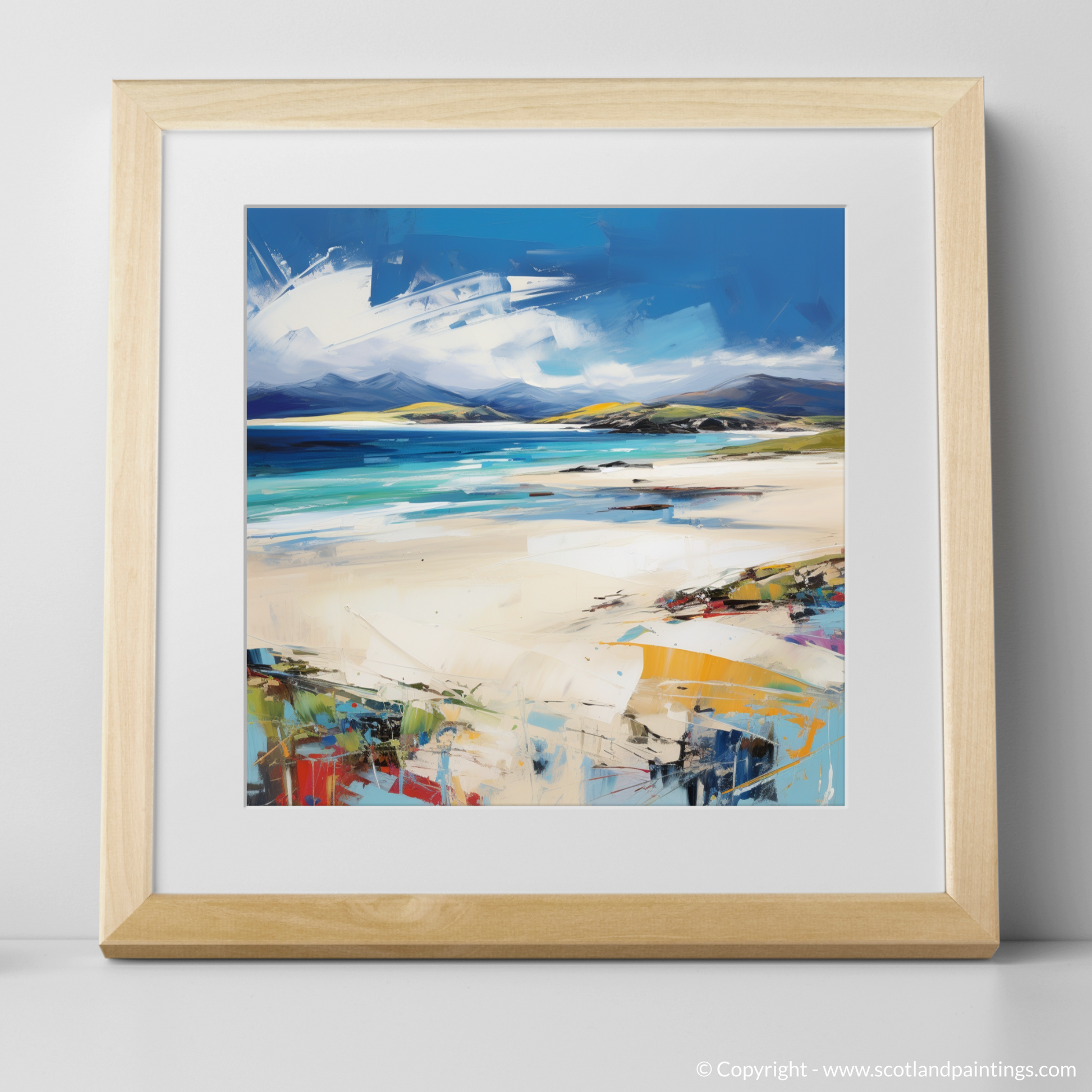 Art Print of Luskentyre Sands, Isle of Lewis with a natural frame