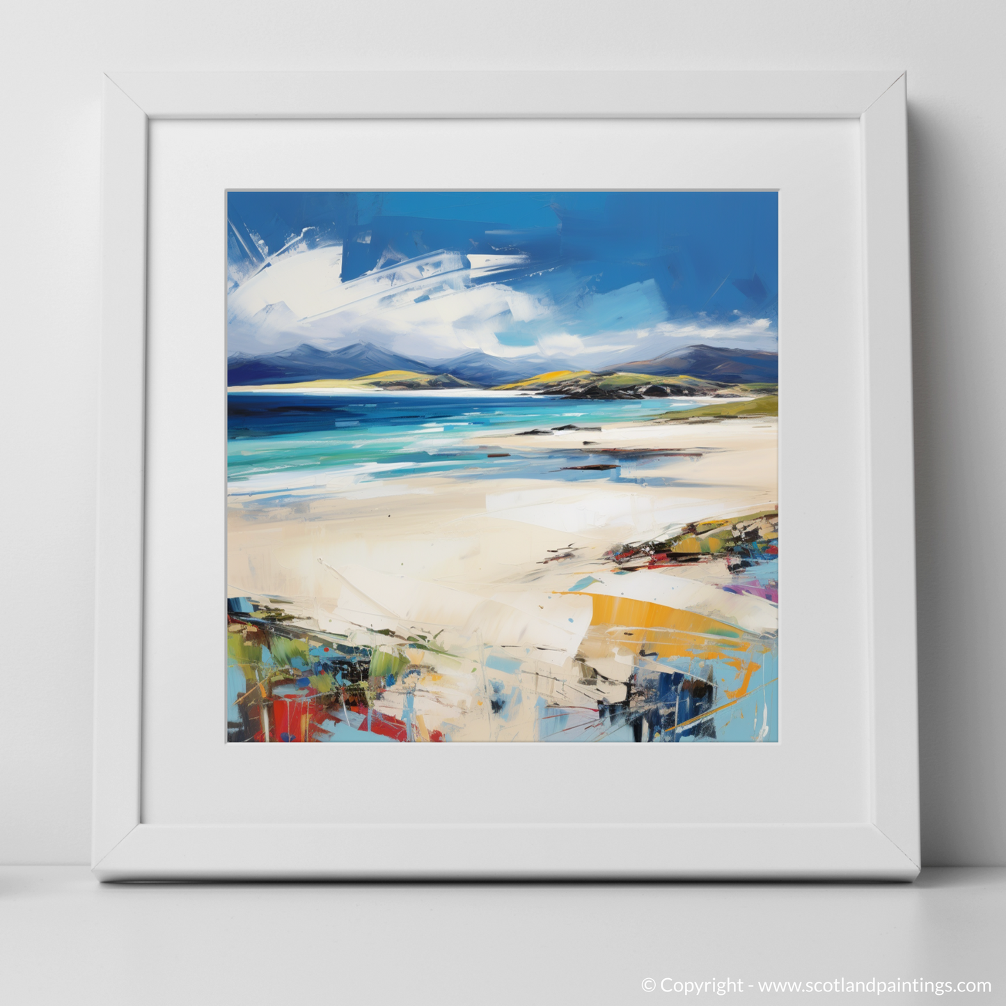 Art Print of Luskentyre Sands, Isle of Lewis with a white frame