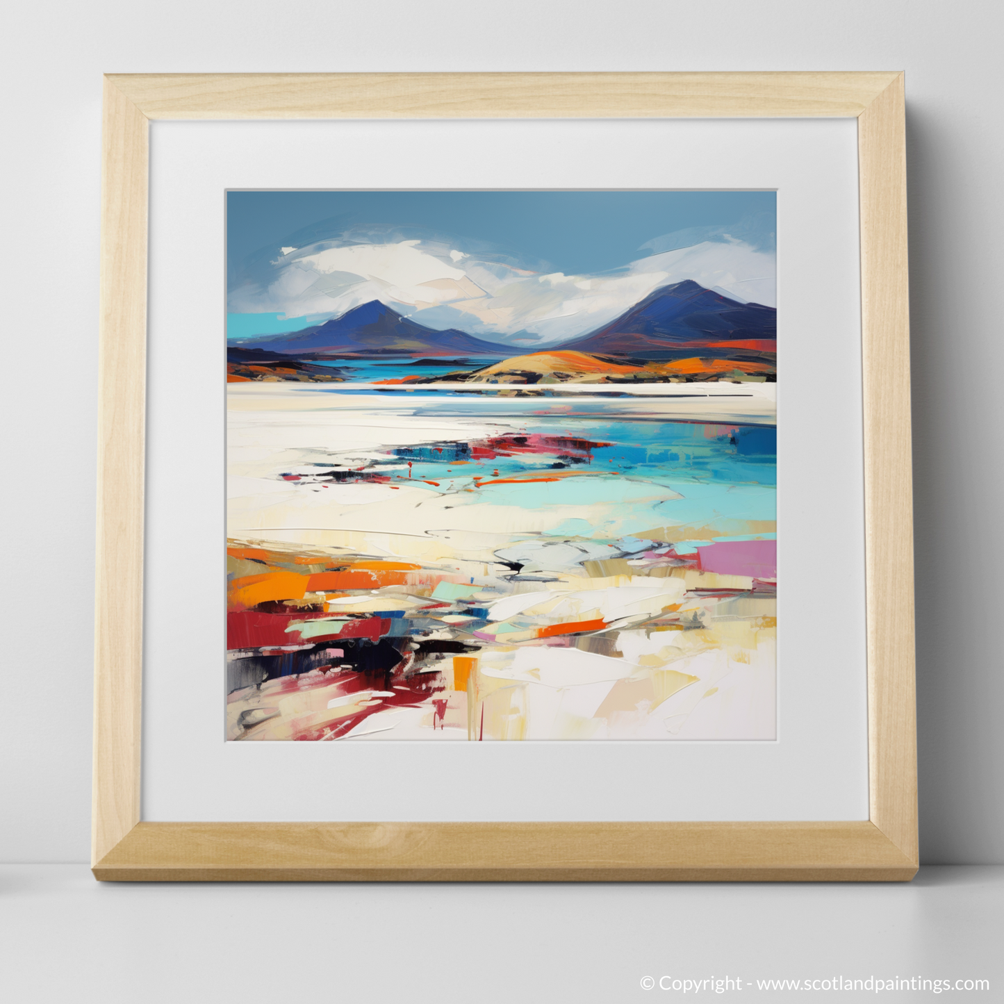 Art Print of Luskentyre Sands, Isle of Lewis with a natural frame