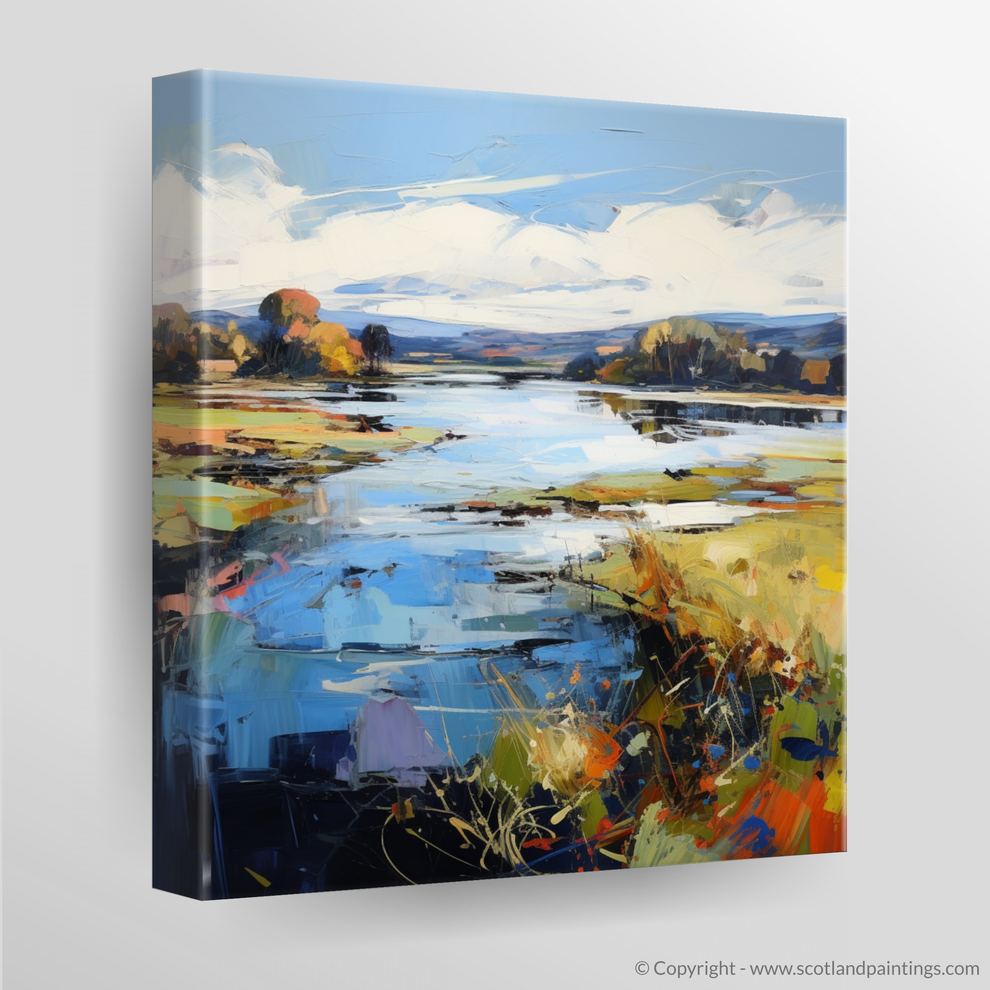 Painting and Art Print of River Nith, Dumfries and Galloway. Vibrant S ...