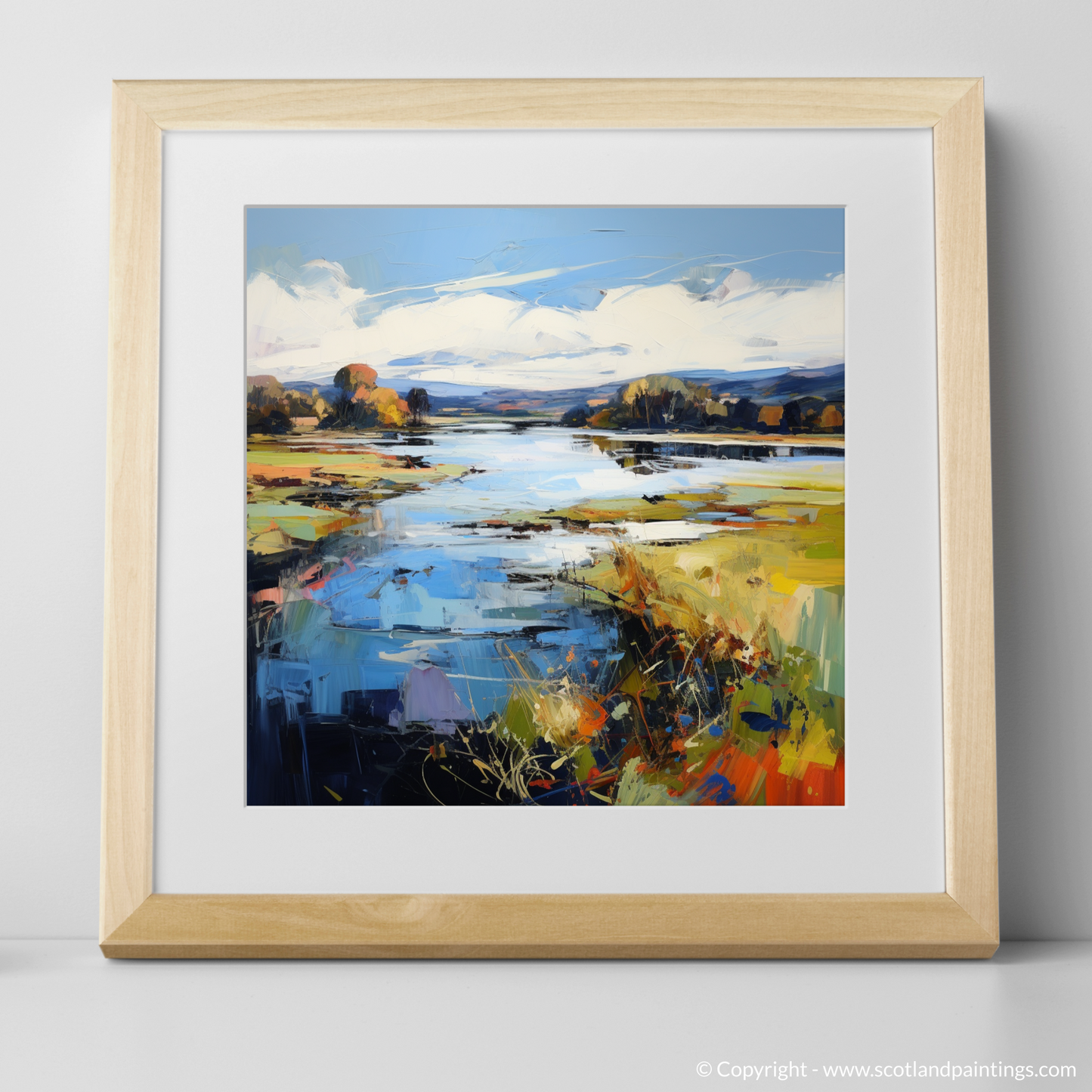 Painting and Art Print of River Nith, Dumfries and Galloway. Vibrant Symphony of the River Nith.