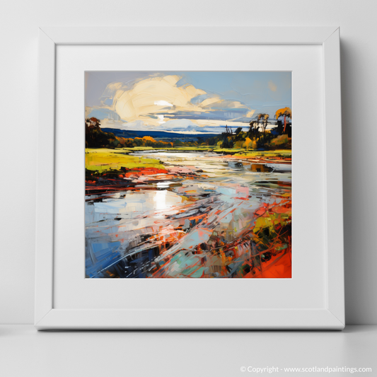 Painting and Art Print of River Nith, Dumfries and Galloway. River Nith Reverie: An Expressionist Ode to Scotland's Vibrant Waterscape.