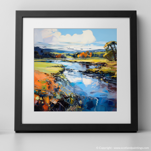 Painting and Art Print of River Nith, Dumfries and Galloway. River Nith Dance of Light and Shadow.