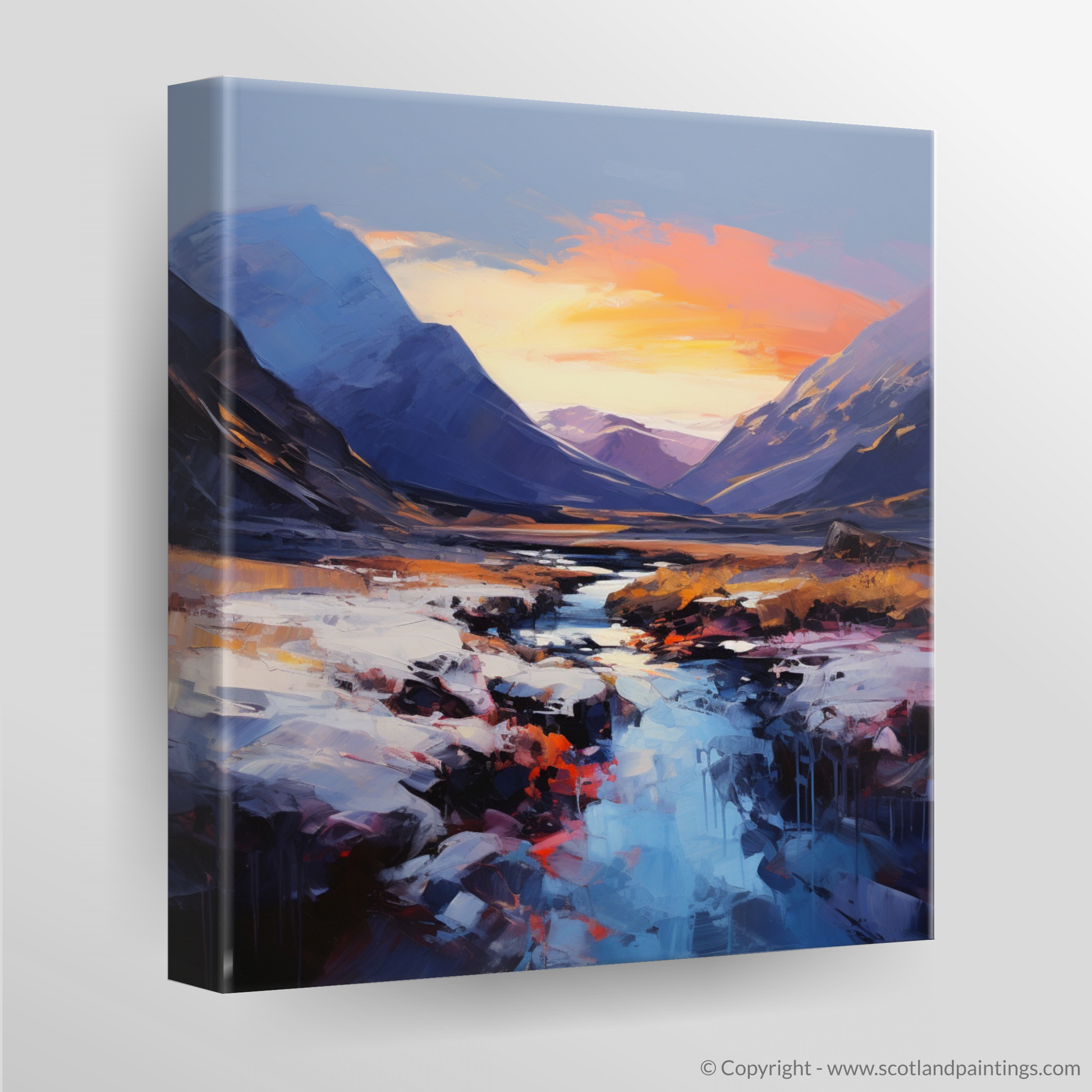 Canvas Print of Soft twilight on slopes in Glencoe