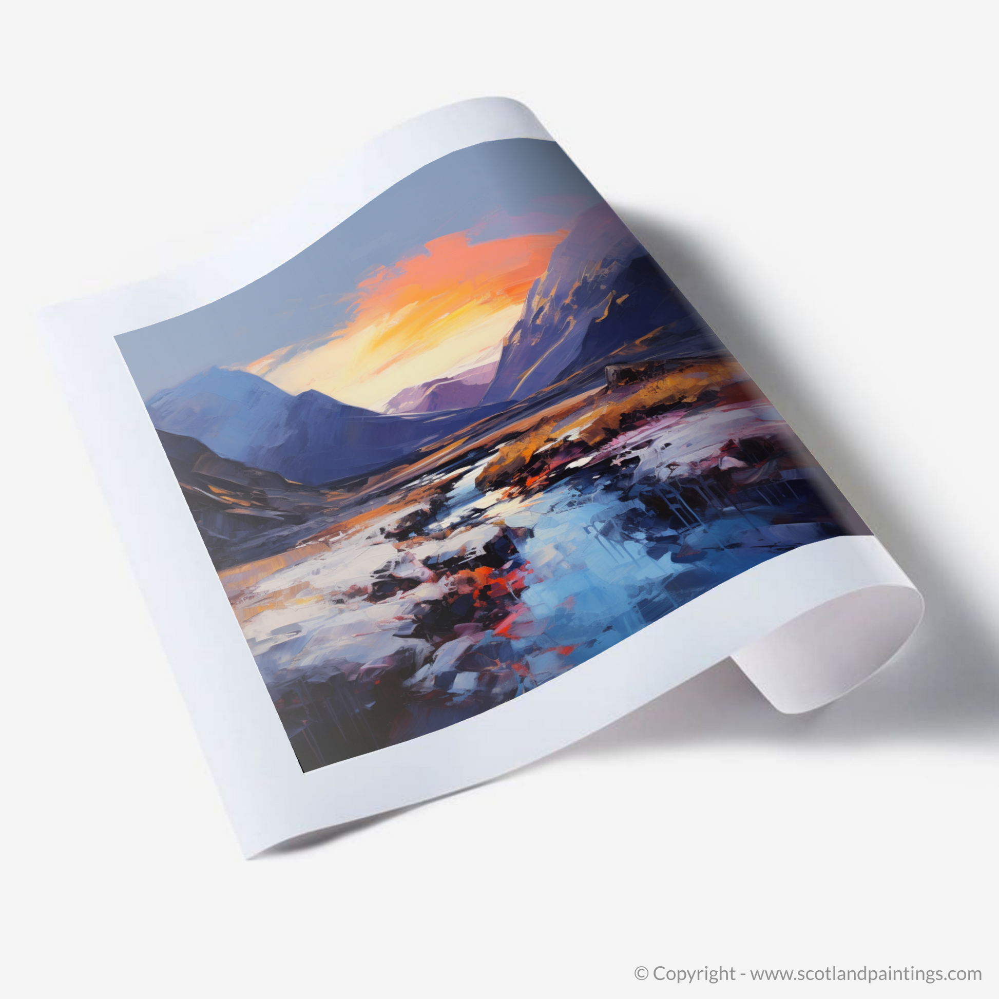 Art Print of Soft twilight on slopes in Glencoe