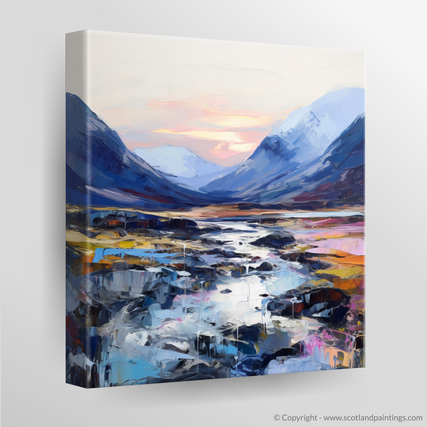 Canvas Print of Soft twilight on slopes in Glencoe