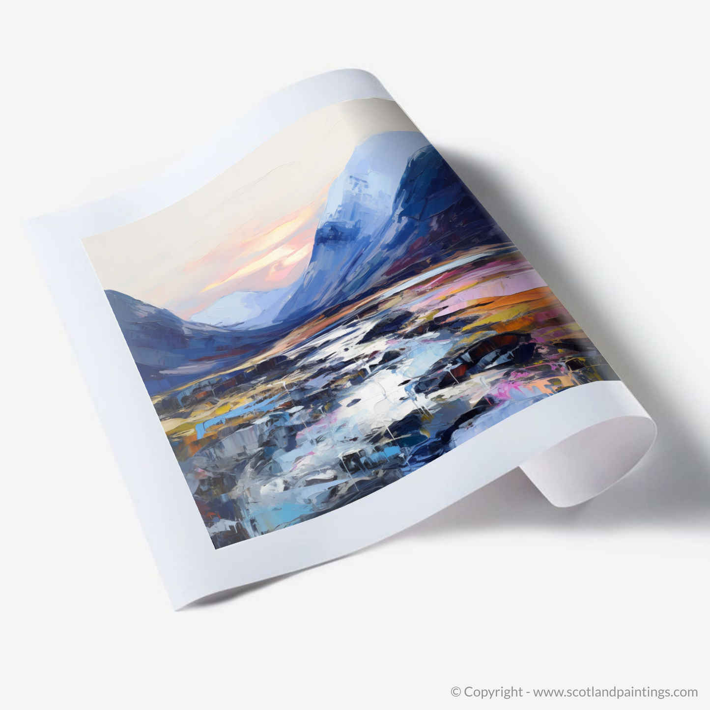 Art Print of Soft twilight on slopes in Glencoe