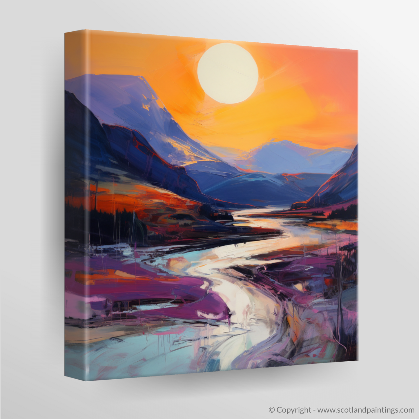 Canvas Print of Soft twilight on slopes in Glencoe