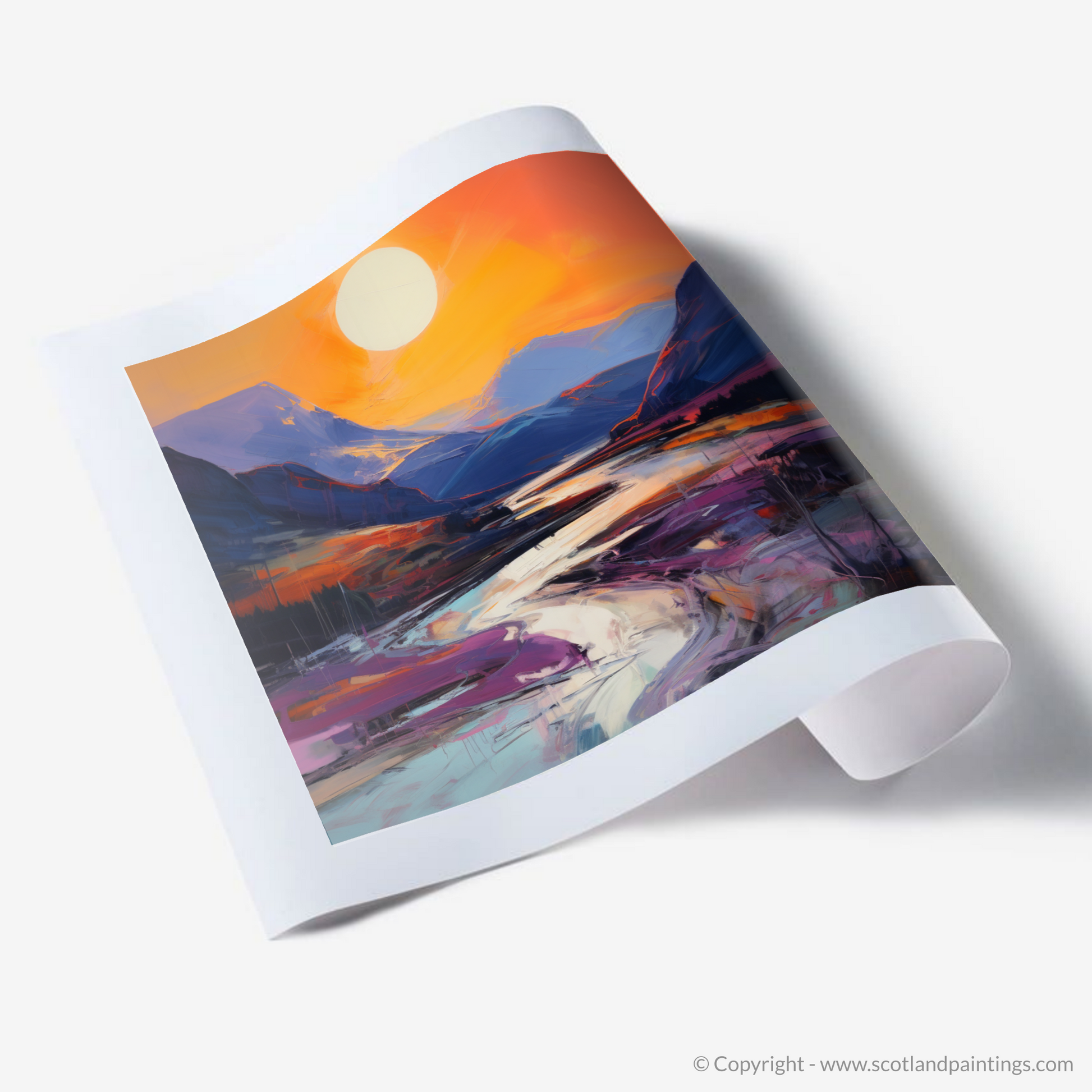 Art Print of Soft twilight on slopes in Glencoe