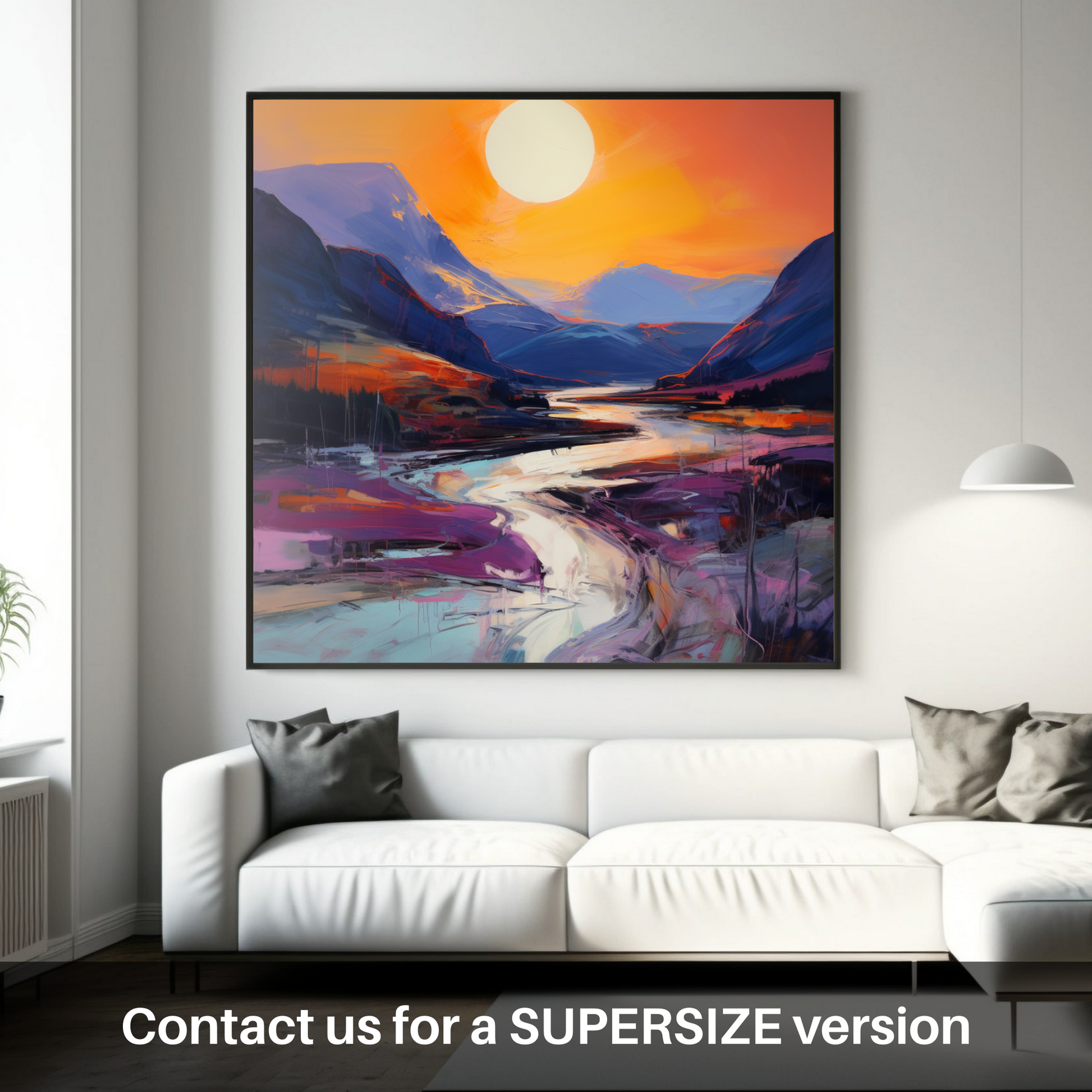 Huge supersize print of Soft twilight on slopes in Glencoe