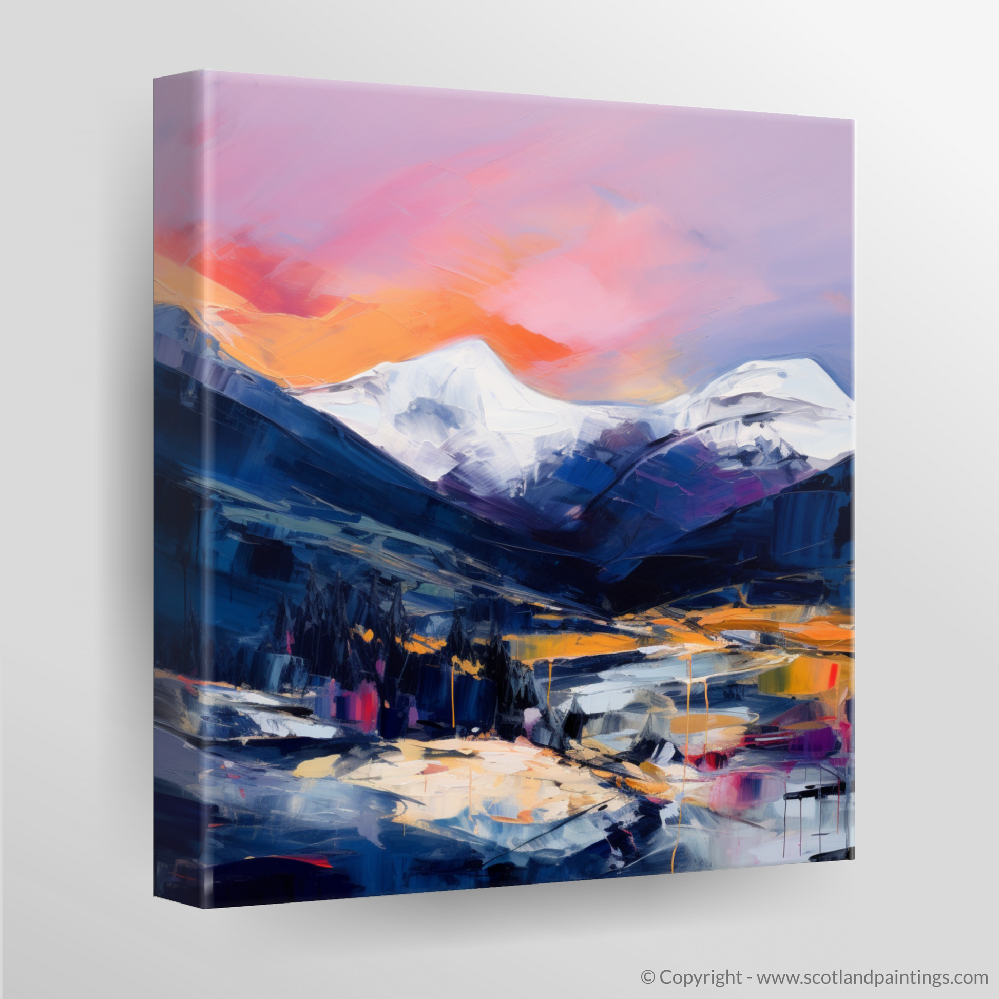 Canvas Print of Soft twilight on slopes in Glencoe