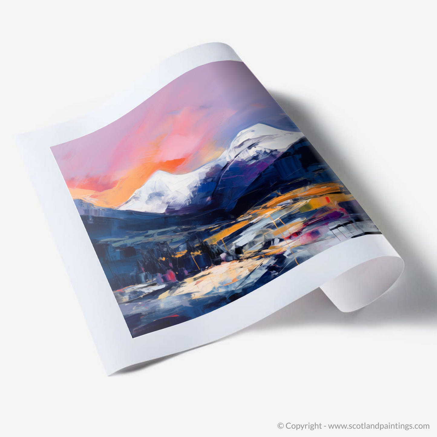 Art Print of Soft twilight on slopes in Glencoe