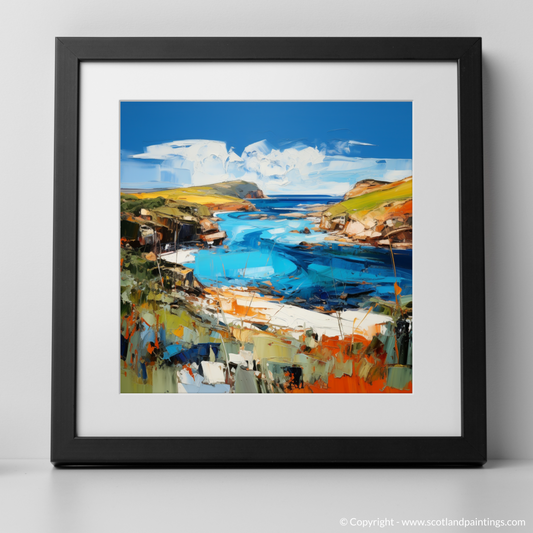 Art Print of Scourie Bay, Sutherland with a black frame