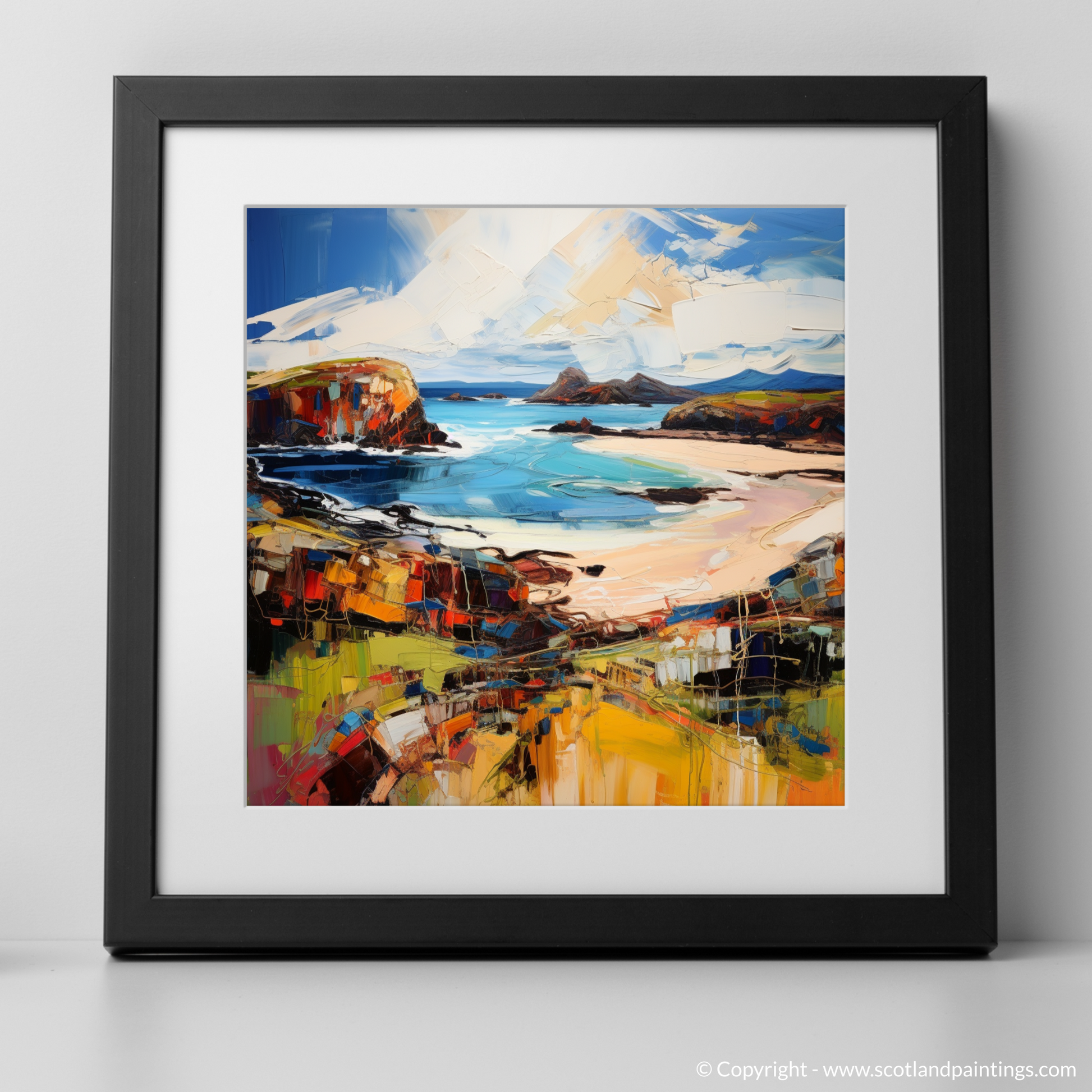 Art Print of Scourie Bay, Sutherland with a black frame