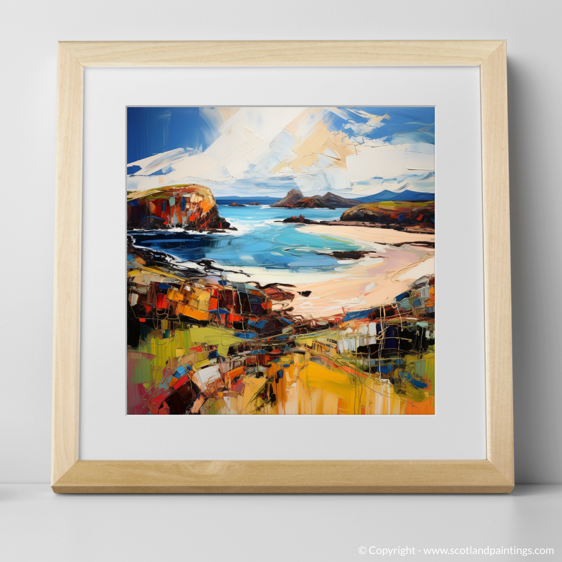 Art Print of Scourie Bay, Sutherland with a natural frame