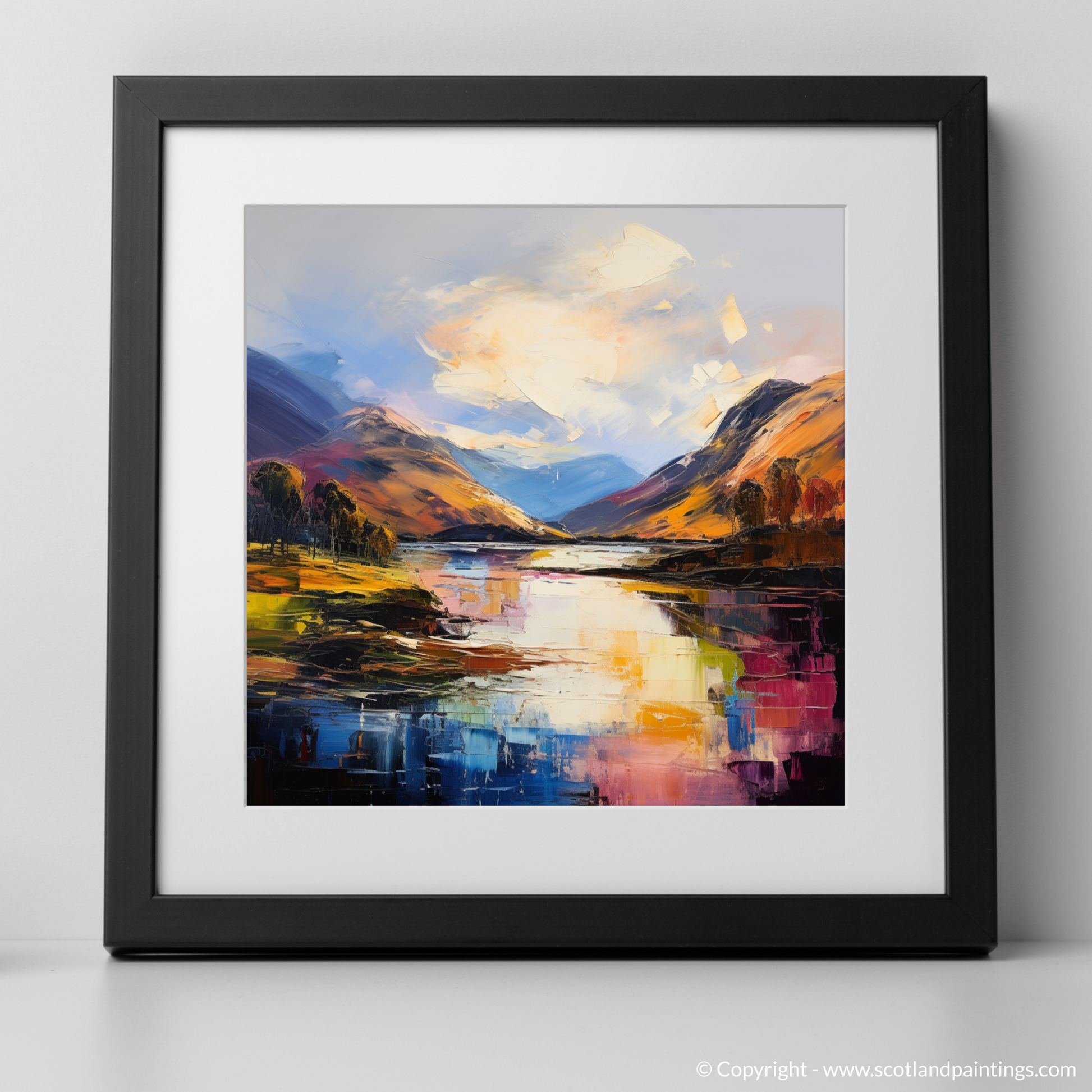 Art Print of Loch Ness, Highlands with a black frame