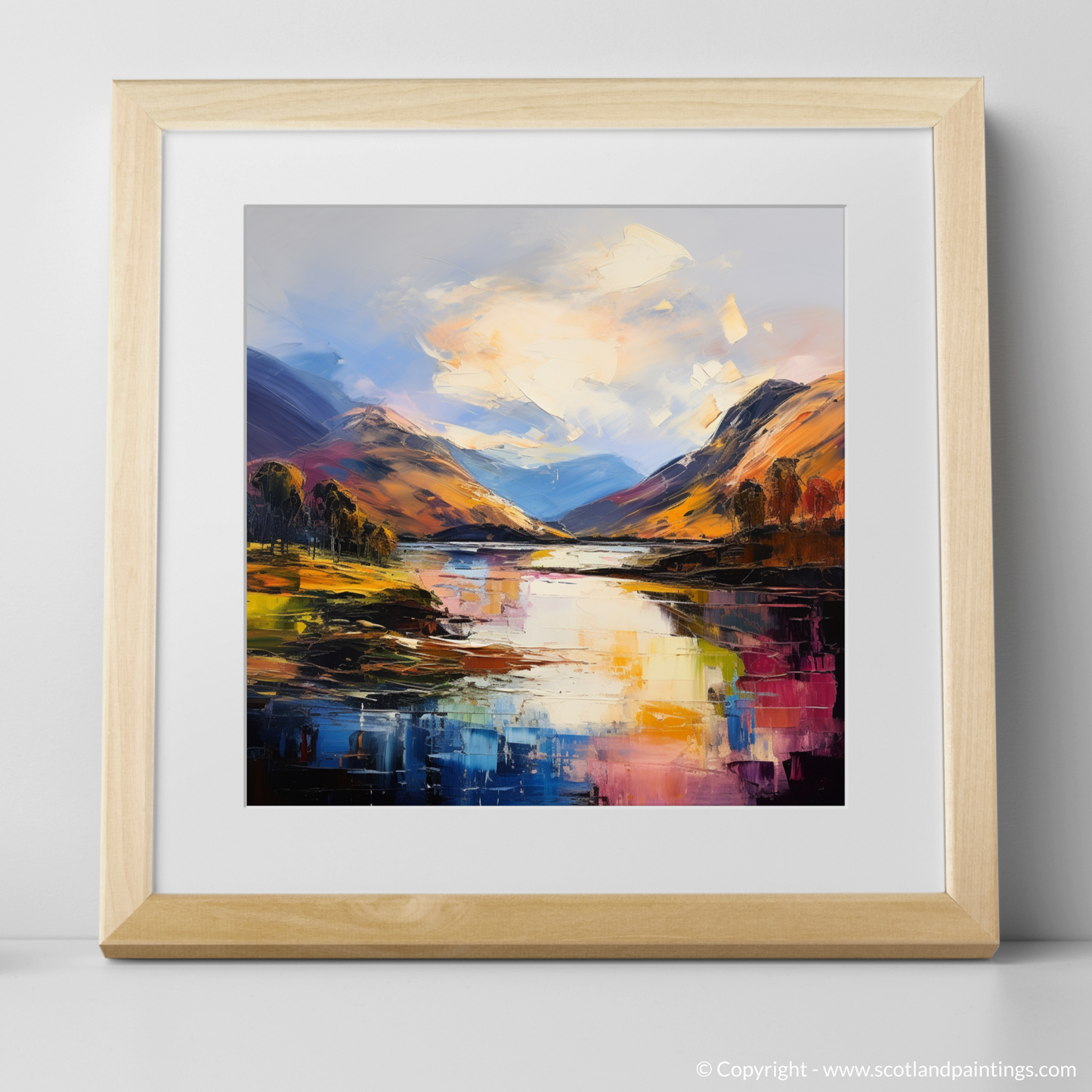 Art Print of Loch Ness, Highlands with a natural frame