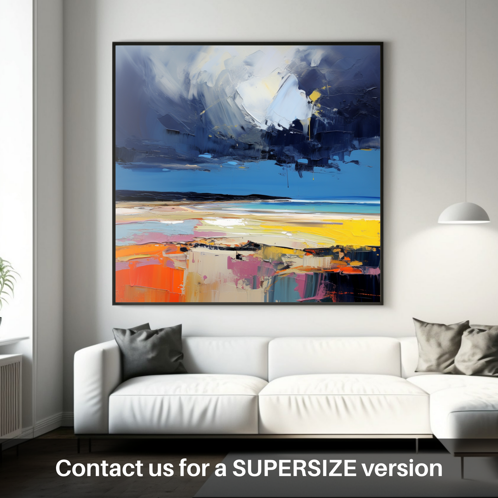 Huge supersize print of West Sands with a stormy sky