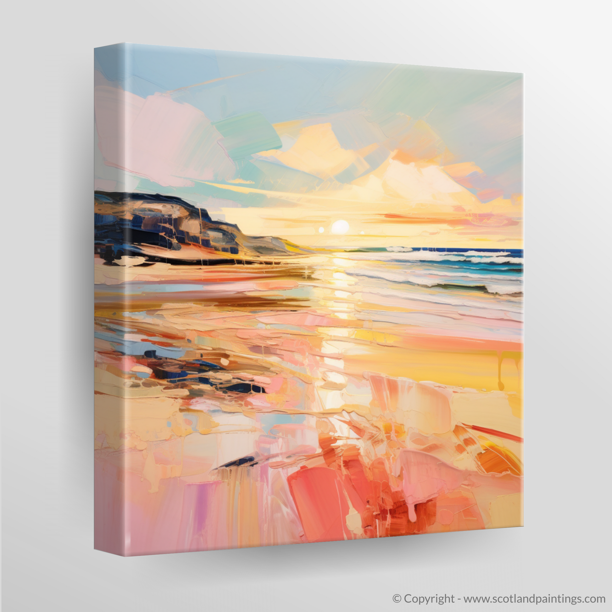 Canvas Print of Balmedie Beach at golden hour