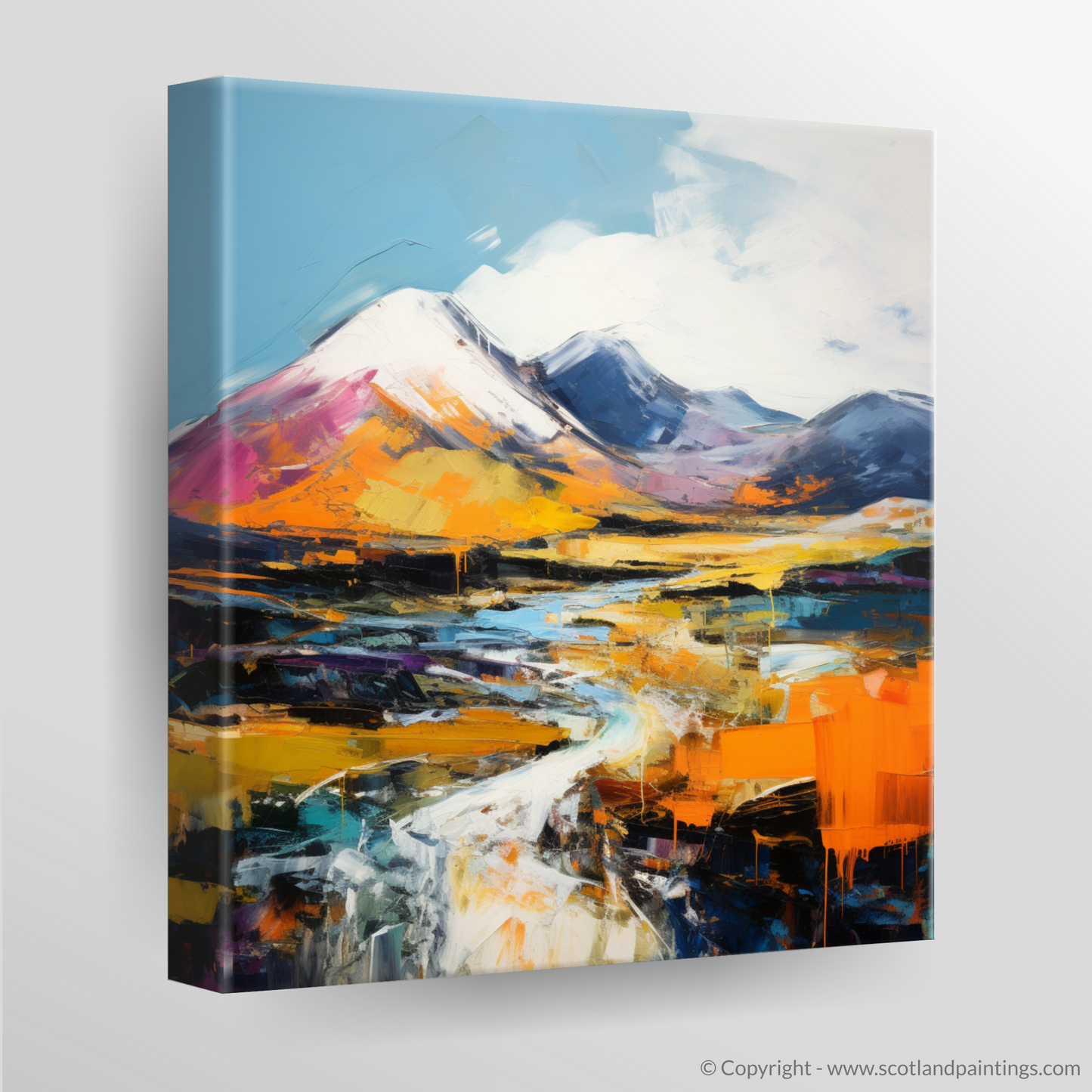 Painting and Art Print of Meall Corranaich. Meall Corranaich Unleashed: An Expressionist Ode to Scottish Munros.