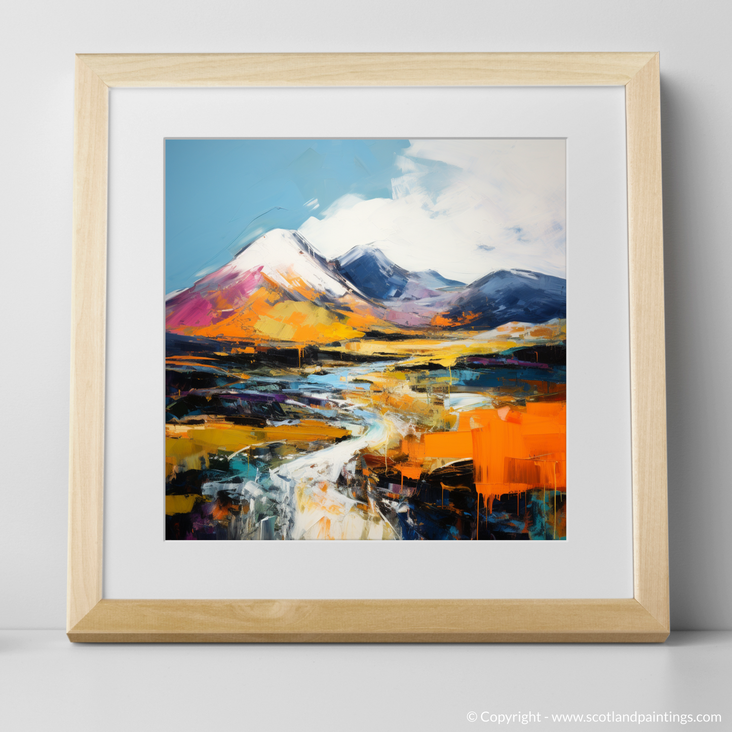 Painting and Art Print of Meall Corranaich. Meall Corranaich Unleashed: An Expressionist Ode to Scottish Munros.