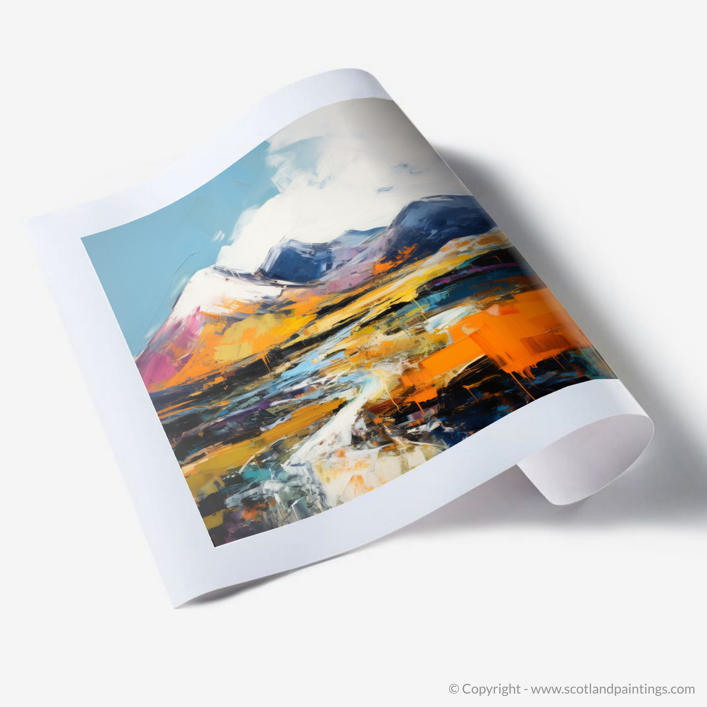 Painting and Art Print of Meall Corranaich. Meall Corranaich Unleashed: An Expressionist Ode to Scottish Munros.