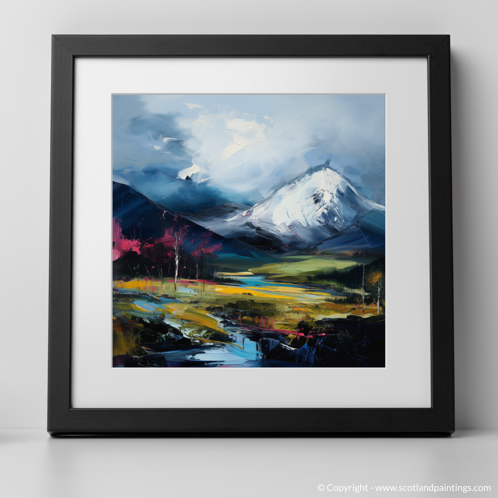 Art Print of Meall Corranaich with a black frame