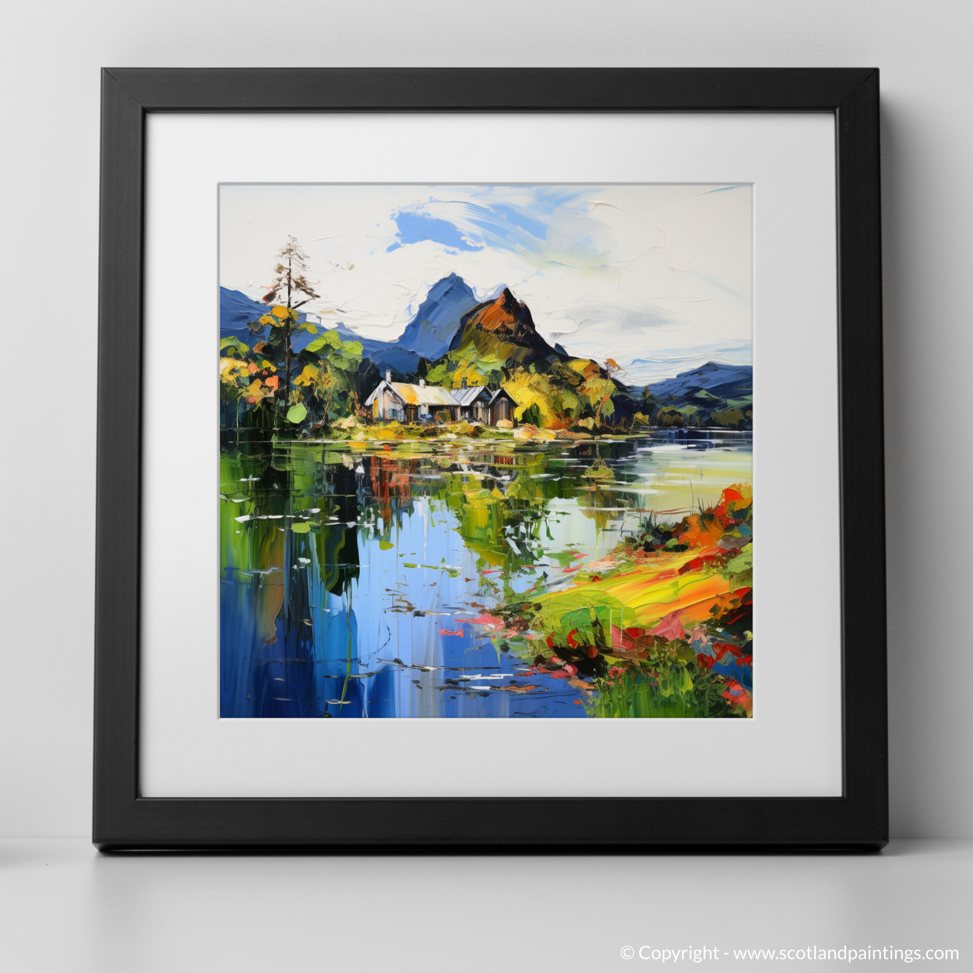 Art Print of Loch Ard, Stirling with a black frame