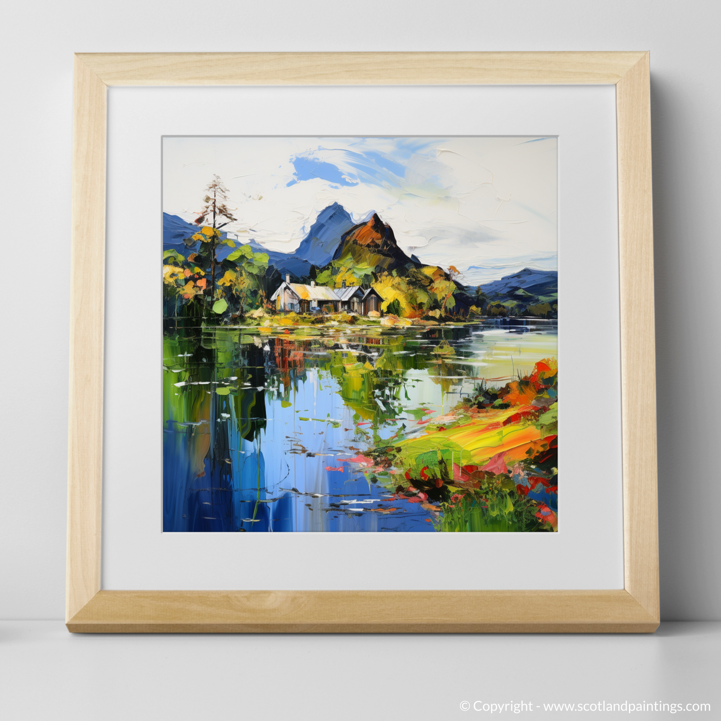 Art Print of Loch Ard, Stirling with a natural frame