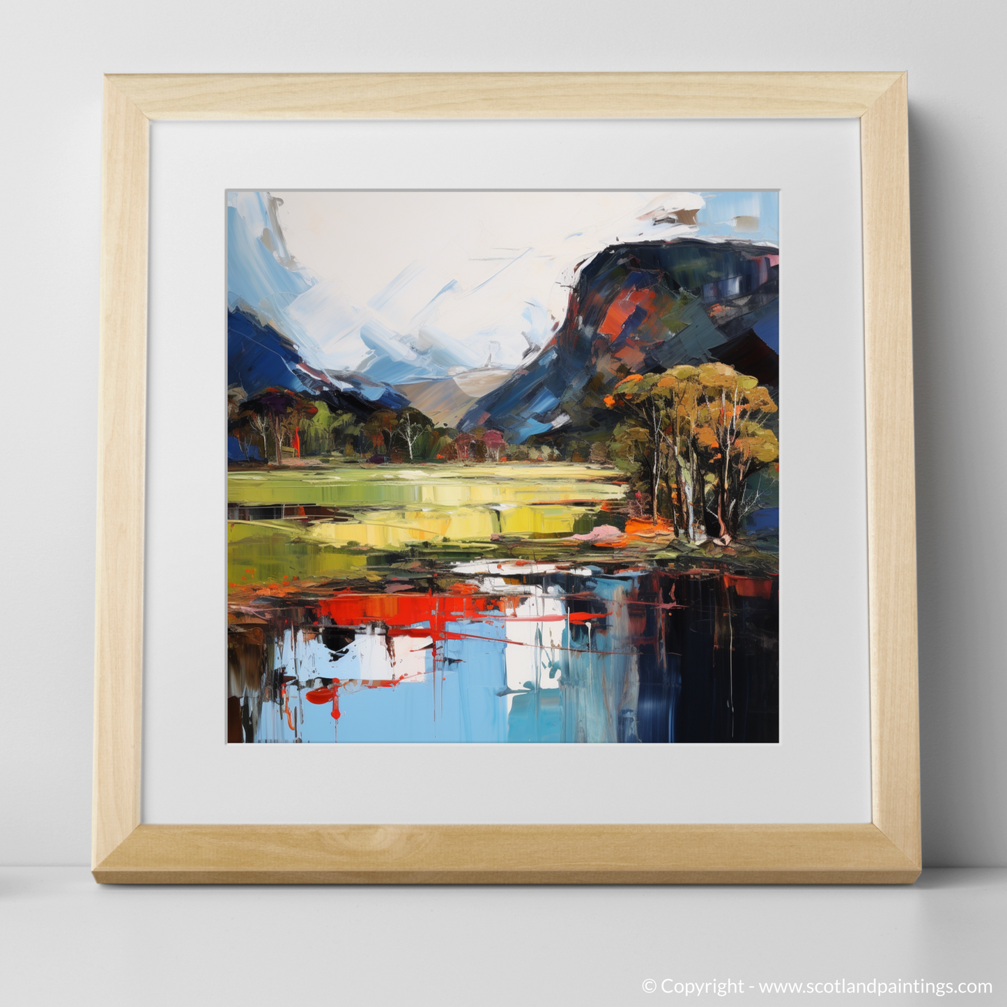 Art Print of Loch Ard, Stirling with a natural frame