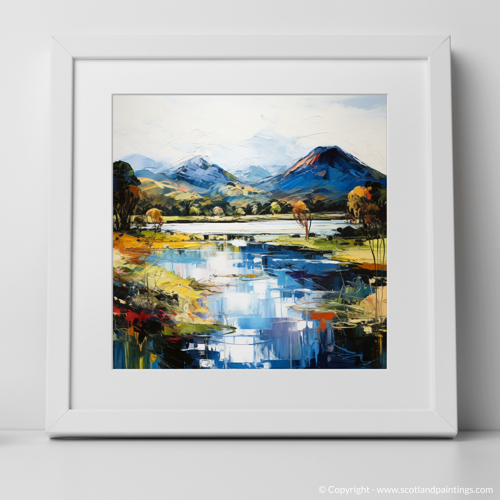 Art Print of Loch Ard, Stirling with a white frame