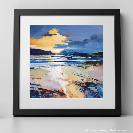 Painting and Art Print of Scarista Beach at dusk. Dusk Embrace at Scarista Beach.