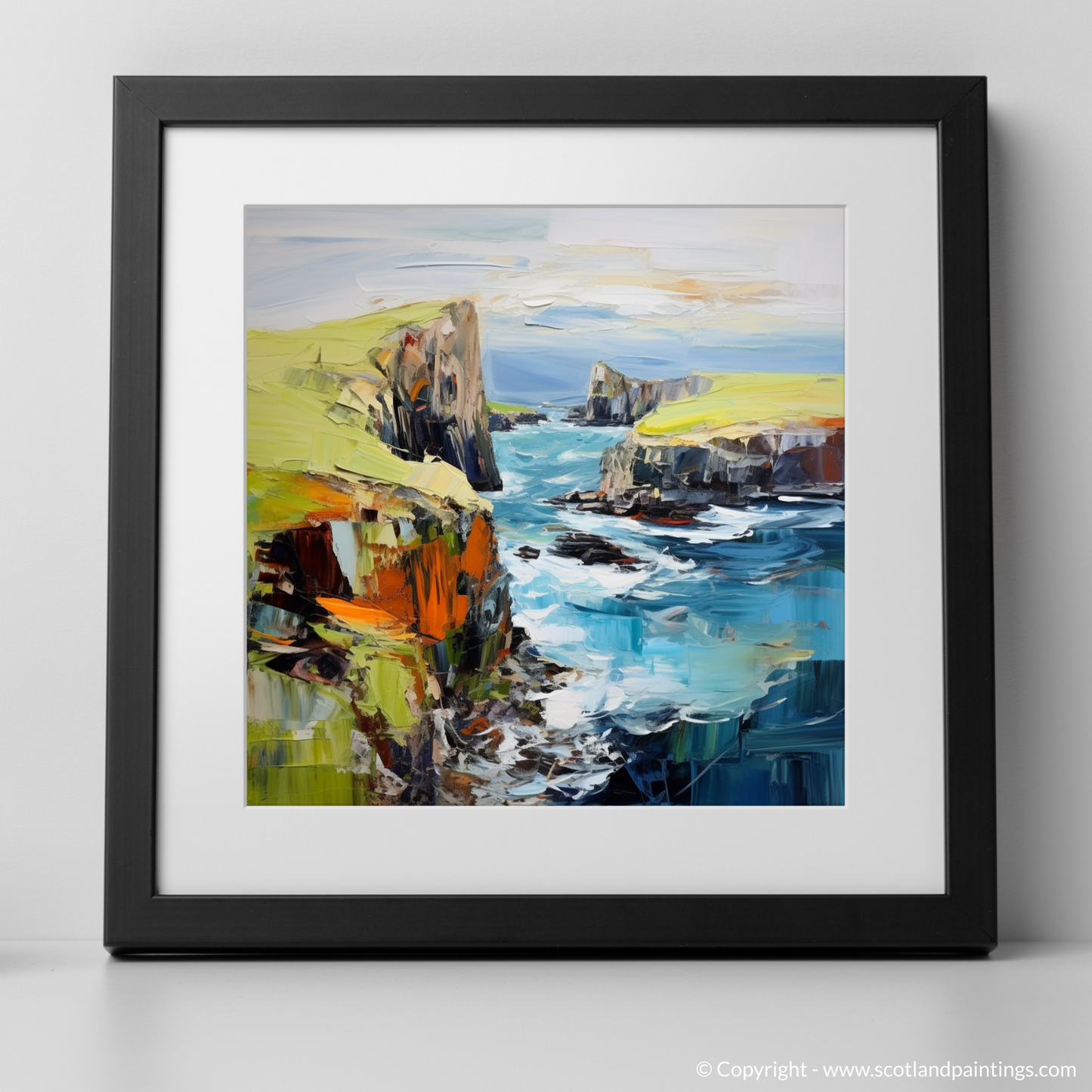 Painting and Art Print of Shetland, North of mainland Scotland. Shetland's Untamed Majesty.