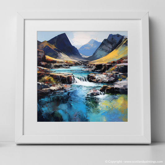 Art Print of The Fairy Pools, Isle of Skye with a white frame