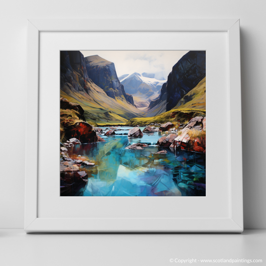 Art Print of The Fairy Pools, Isle of Skye with a white frame