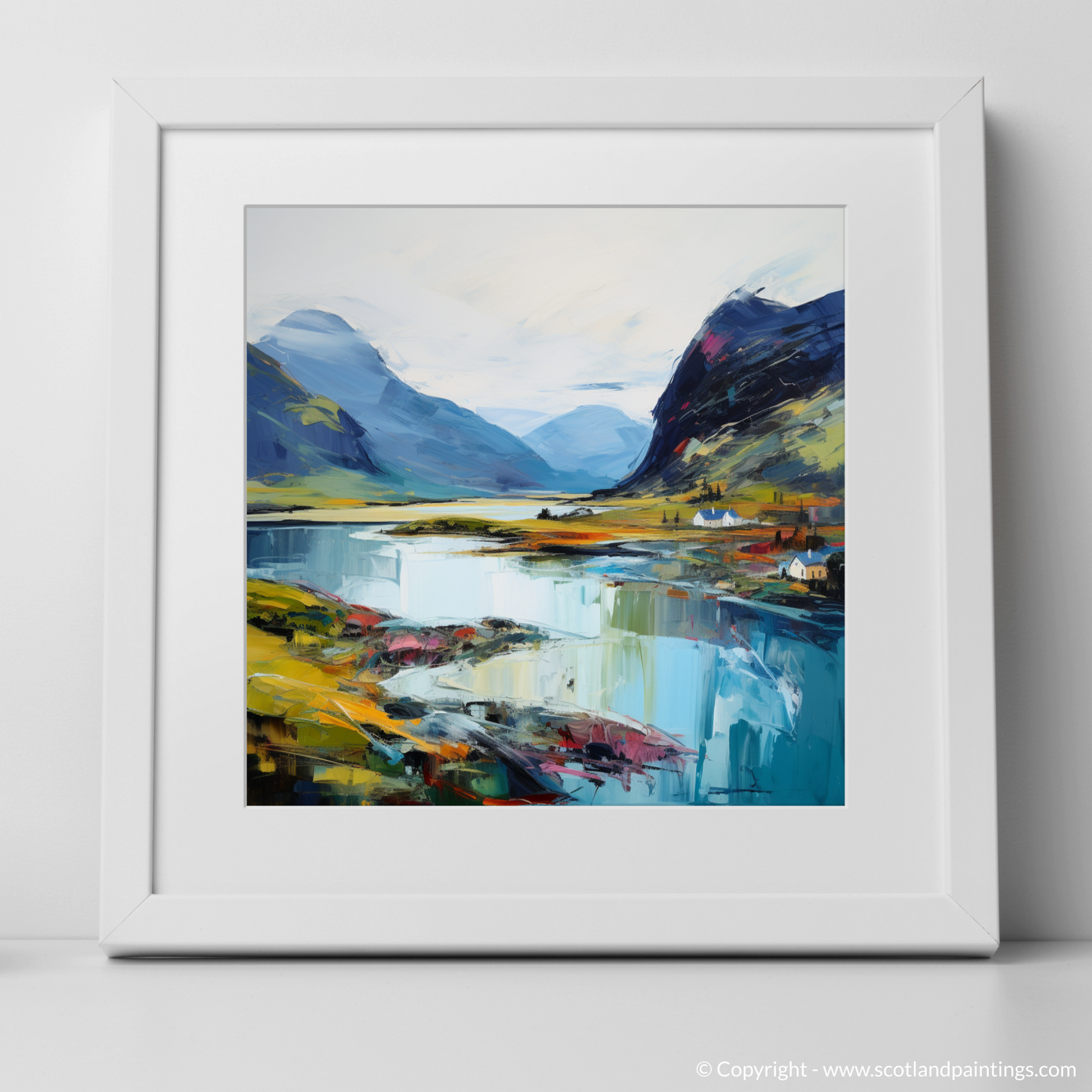 Art Print of Loch Glencoul, Sutherland with a white frame