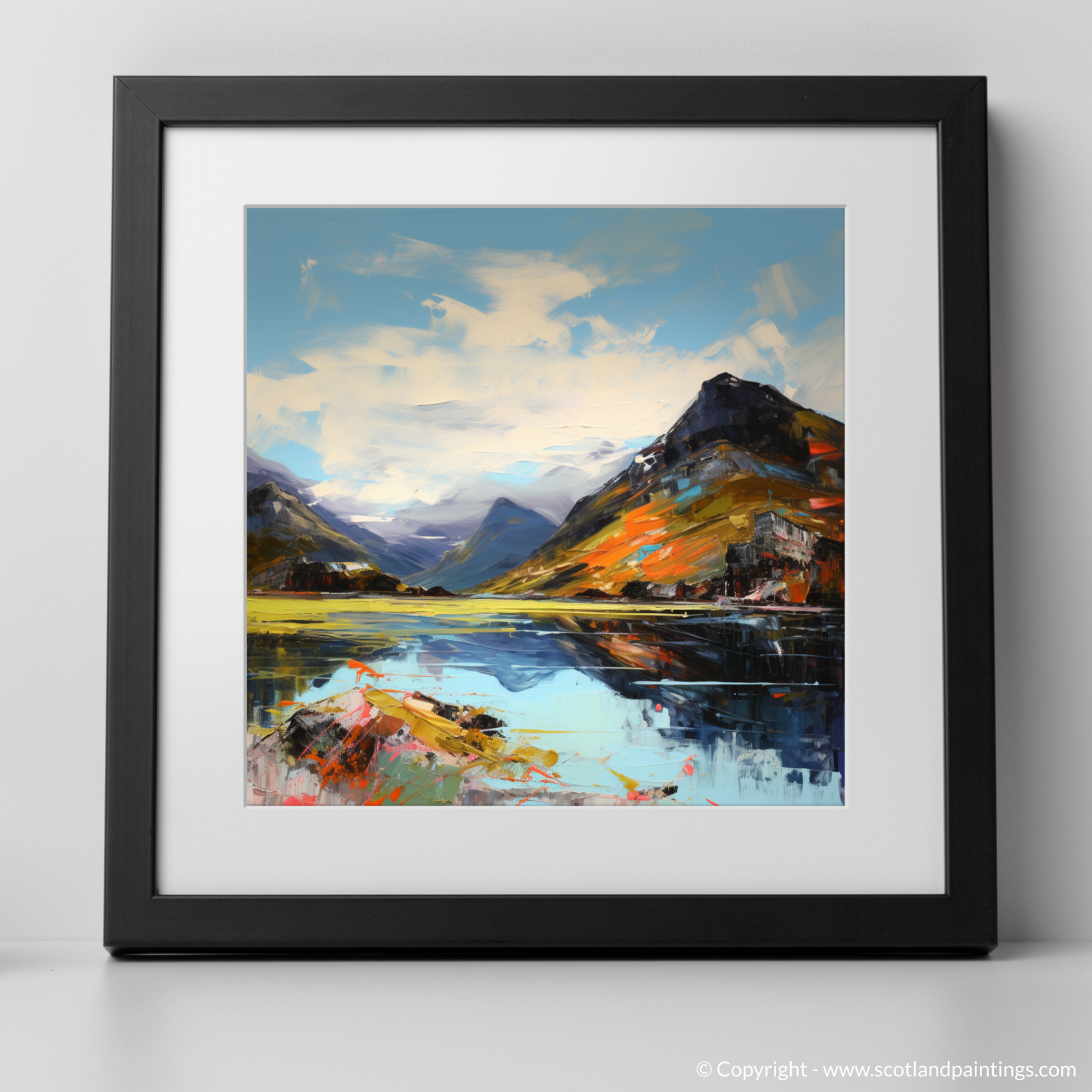 Art Print of Loch Glencoul, Sutherland with a black frame