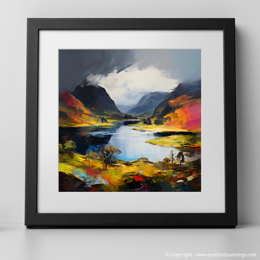 Art Print of Loch Glencoul, Sutherland with a black frame