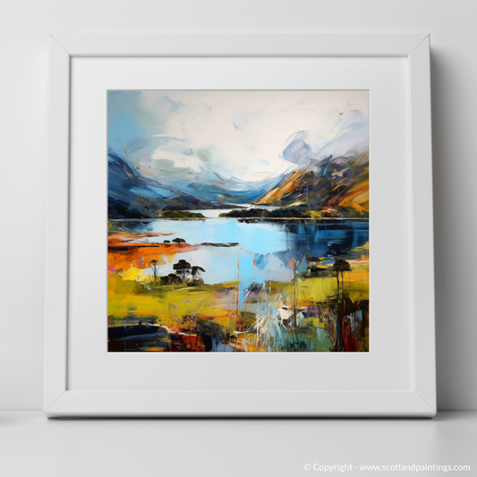 Art Print of Loch Glencoul, Sutherland with a white frame