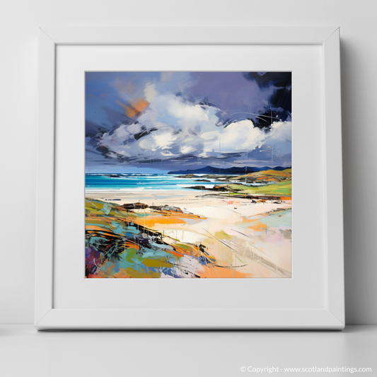 Painting and Art Print of Traigh Mhor with a stormy sky. Tempestuous Traigh Mhor: The Unbridled Energy of a Scottish Storm.