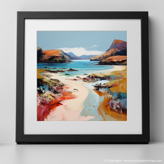 Painting and Art Print of Coral Beach, Claigan, Isle of Skye. Coral Embrace: An Expressionist Ode to Claigan Beach.
