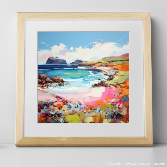 Art Print of Coral Beach, Claigan, Isle of Skye with a natural frame