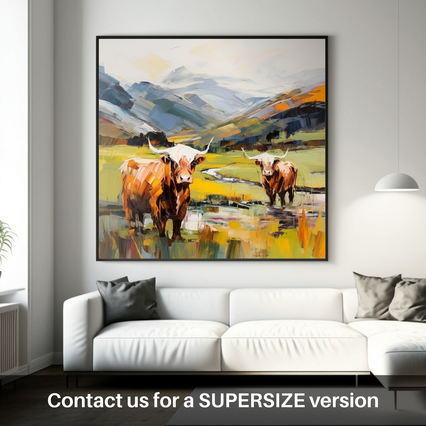 Huge supersize print of Highland cows in Glencoe